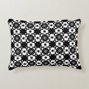 Minimalist retro check pattern – Monochrome design Decorative Cushion