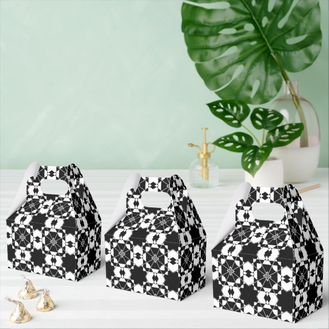 Minimalist retro check pattern – Monochrome design Favour Box (Multiple)