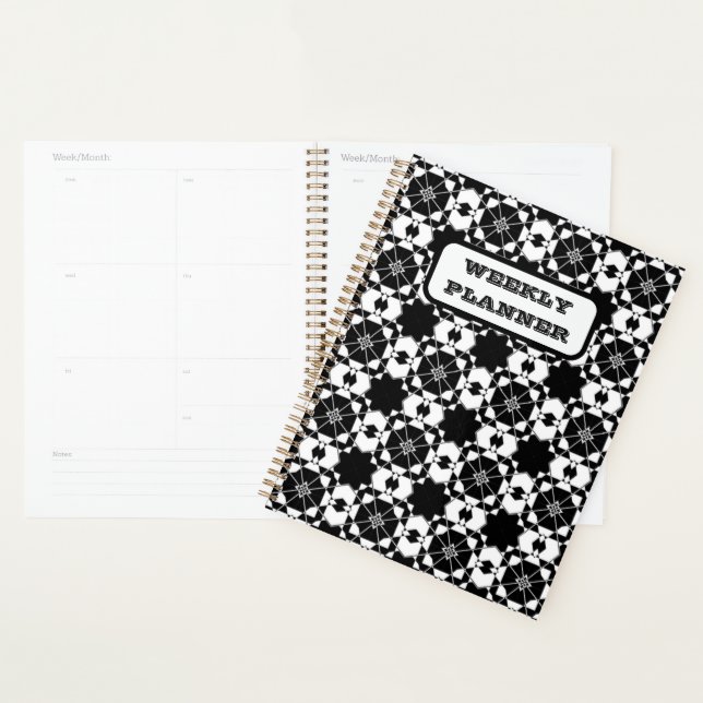 Minimalist retro check pattern – Monochrome design Planner (Display)