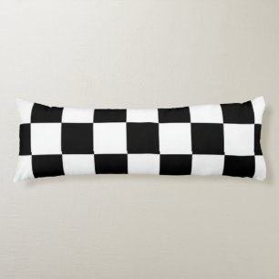 Minimalist Retro Chequered – Monochrome Streetwear Body Cushion