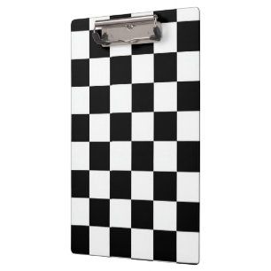 Minimalist Retro Chequered – Monochrome Streetwear Clipboard