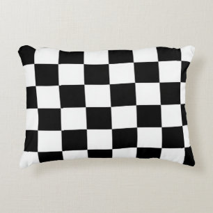 Minimalist Retro Chequered – Monochrome Streetwear Decorative Cushion