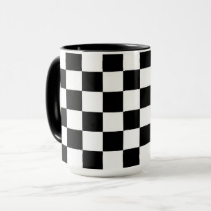 Minimalist Retro Chequered – Monochrome Streetwear Mug