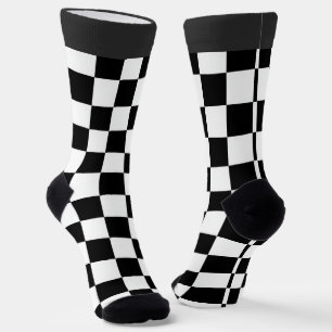 Minimalist Retro Chequered – Monochrome Streetwear Socks