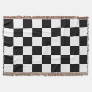 Minimalist Retro Chequered – Monochrome Streetwear Throw Blanket