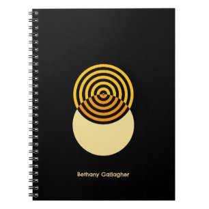 Minimalist Retro – Concentric Circles & Personaliz Notebook