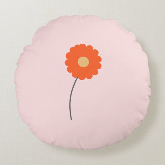 Minimalist Retro Flower Round Pillow