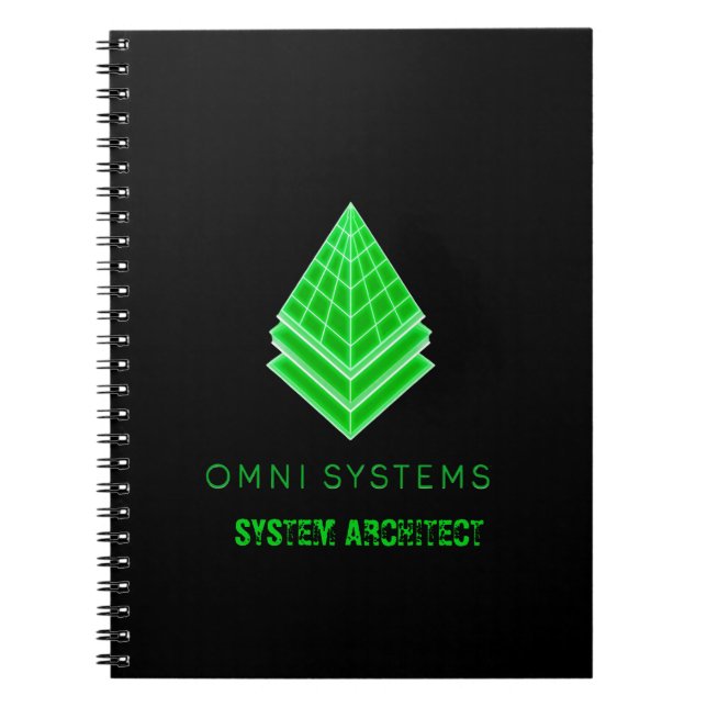 Minimalist Retro-Futurism Omni Systems Tech Notebook (Front)