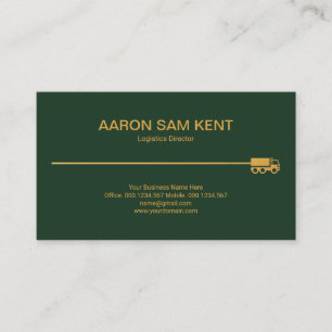 Minimalist Retro Gold Truck Route Logistics Business Card