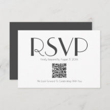 Minimalist Retro Inspired QR Code RSVP Card
