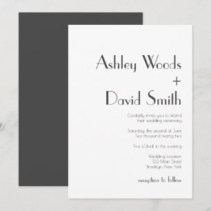 Minimalist Retro Inspired Wedding Invitation