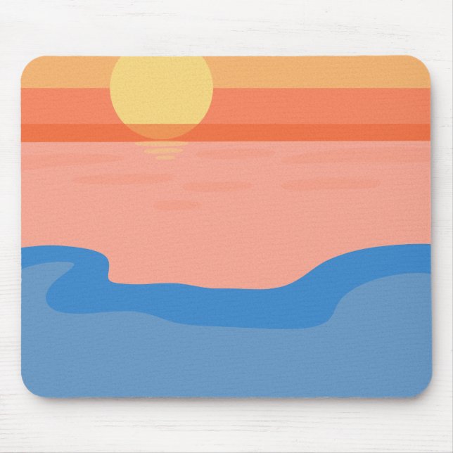 Minimalist retro orange sunset mouse mat (Front)