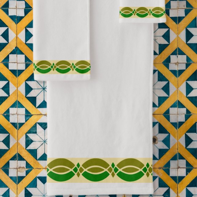 Minimalist Retro Pattern Customisable Bath Towel Set (Creator Uploaded)