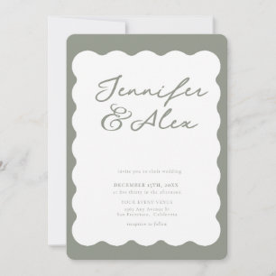 Minimalist Retro Photo Collage Wedding Invitations