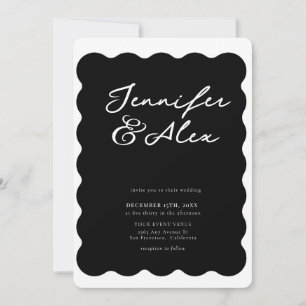 Minimalist Retro Photo Collage Wedding Invitations