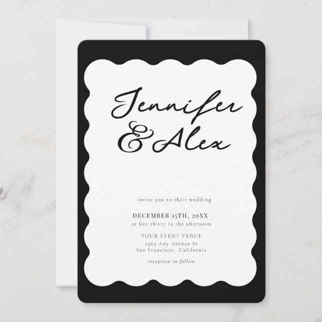 Minimalist Retro Photo Collage Wedding Invitations (Front)