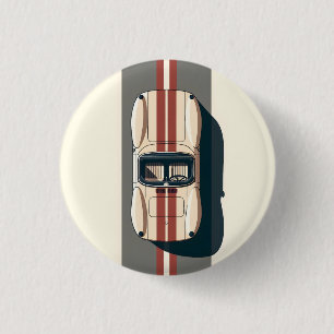 Minimalist Retro Racing Car Stripe 3 Cm Round Badge