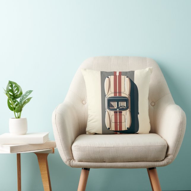 Minimalist Retro Racing Car Stripe Cushion (Chair)