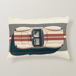 Minimalist Retro Racing Car Stripe Decorative Cushion