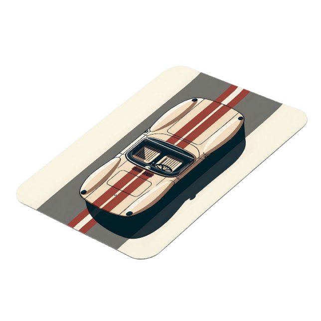 Minimalist Retro Racing Car Stripe Magnet (Left Side)