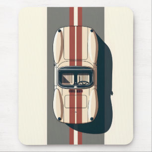Minimalist Retro Racing Car Stripe Mouse Mat