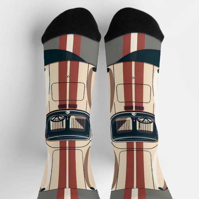 Minimalist Retro Racing Car Stripe Socks (Top)