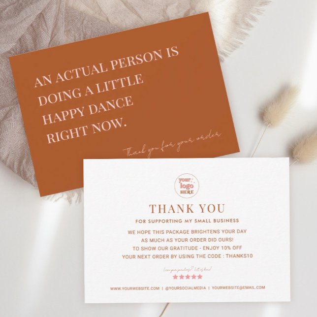 Minimalist Retro Small Business Thank You Card (Creator Uploaded)