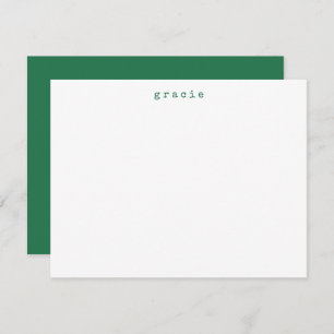 Minimalist Retro Typewriter Custom Kelly Green Card