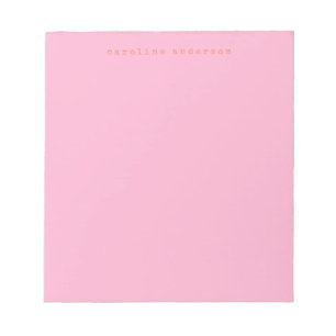 Minimalist Retro Typewriter Font Personalised Pink Notepad