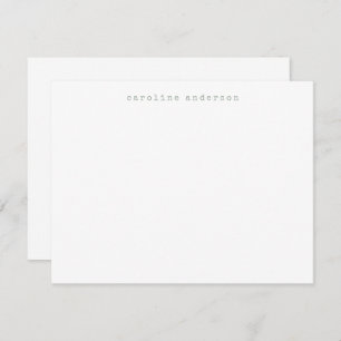 Minimalist Retro Typewriter Font Personalised Sage Card