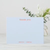 Minimalist Retro Typewriter Light Blue Wedding