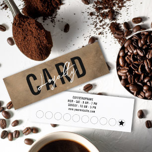 Minimalist Retro Vintage Brown Kraft Simple Coffee Loyalty Card