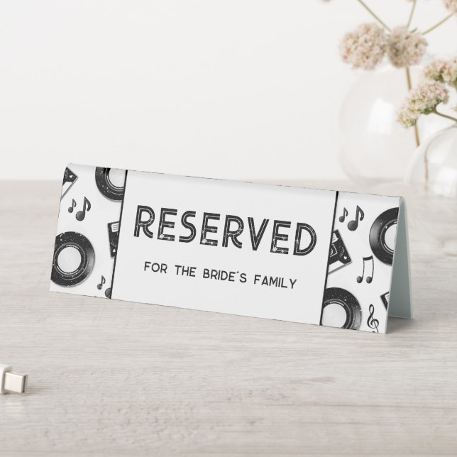 Minimalist Retro Vinyl Record Wedding Reserved  (In SItu (Table))
