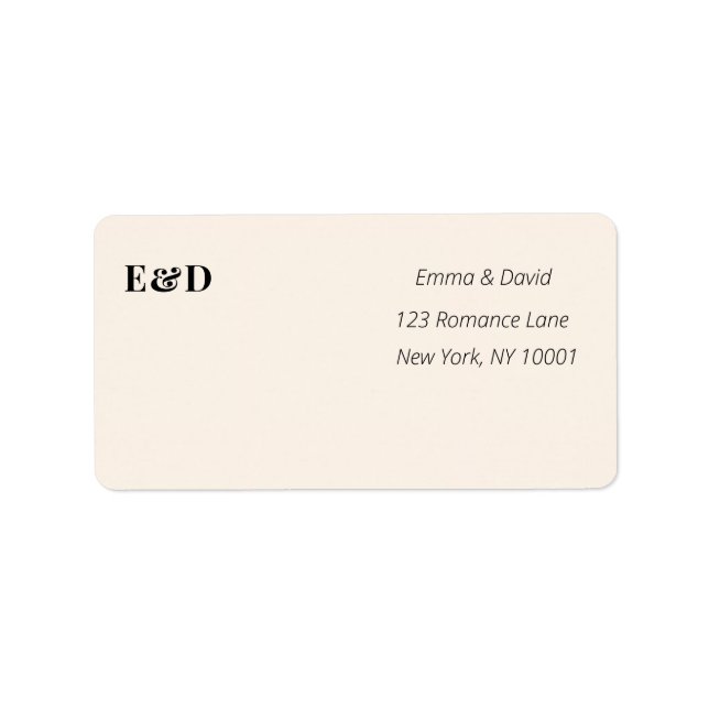 Minimalist Return Address Label (Front)