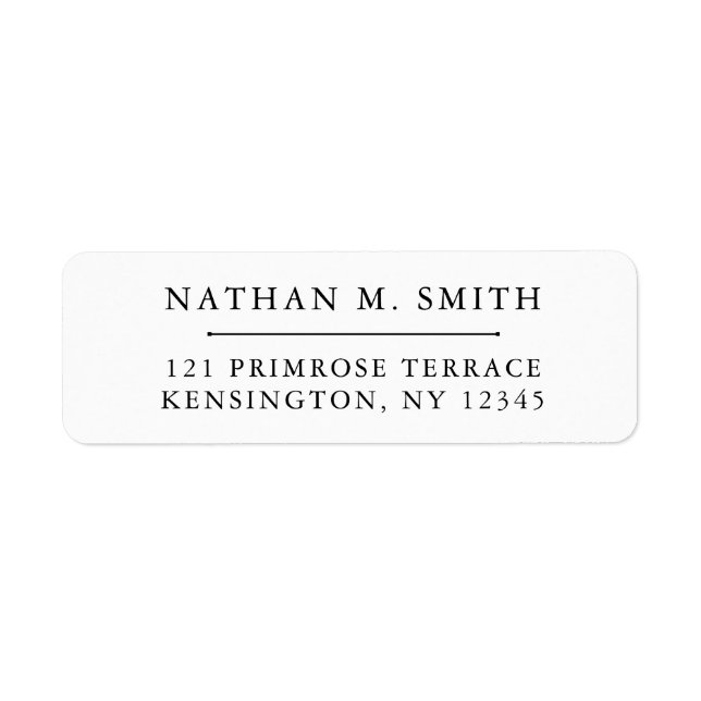Minimalist Return Address Label (Front)