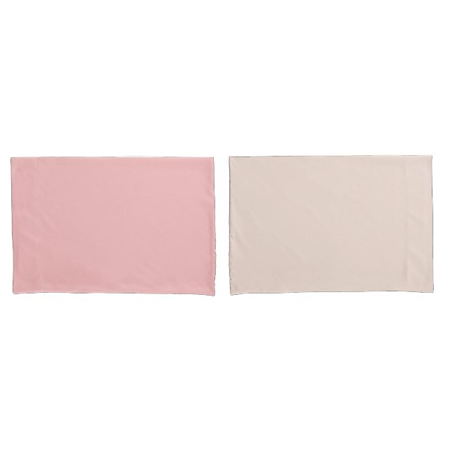 Minimalist Reversible Pastel Pink Double Sided  Pillowcase (Front-Set)