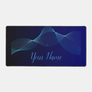 Minimalist Rhytmic Waves Harmonic Vibrant  Desk Mat