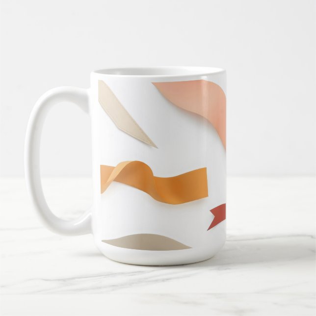 minimalist ribbon illustrations coffee mug (Left)