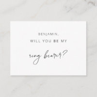 Minimalist Ring Bearer Proposal Card
