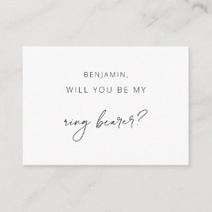 Minimalist Ring Bearer Proposal Card