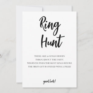 Minimalist Ring Hunt Game Bridal Shower Card