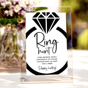 Minimalist Ring Hunt Game Bridal Shower Sign