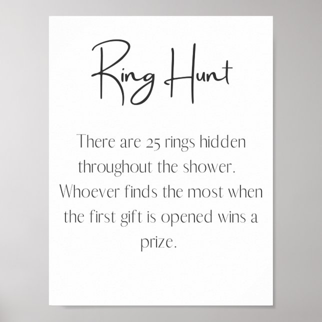 Minimalist Ring Hunt Game Poster (Front)