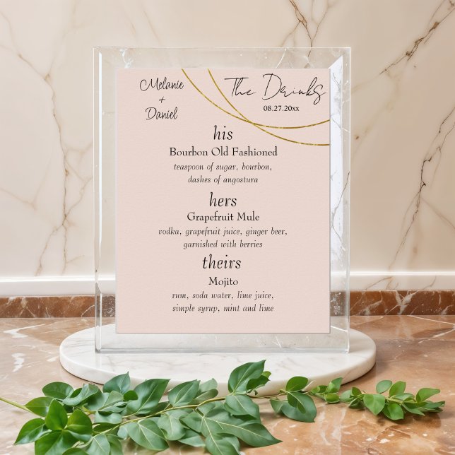Minimalist Rings "The Drinks" Wedding Sign Bar (Creator Uploaded)
