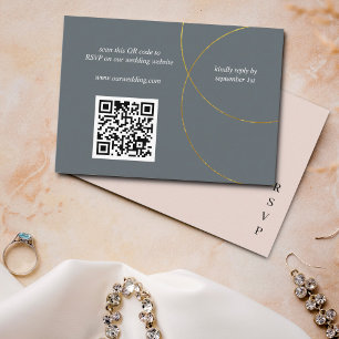 Minimalist Rings Wedding RSVP Enclosure Card