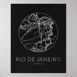 Minimalist Rio De Janeiro City Map Poster