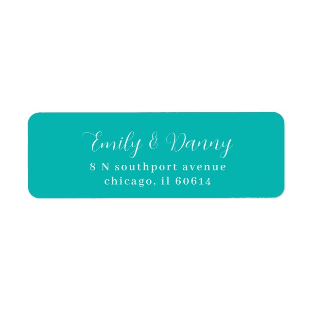 Minimalist Robin Egg Blue Elegant Wedding Address (Front)