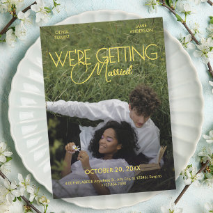 Minimalist romance movie poster photo wedding invitation