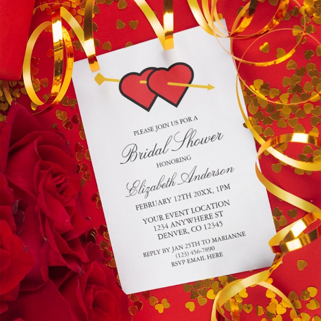 Minimalist Romantic Hearts Bridal Shower Invitation (Creator Uploaded)