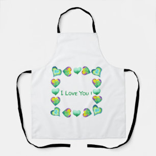 Minimalist  Romantic I Love You Valentine's Day    Apron
